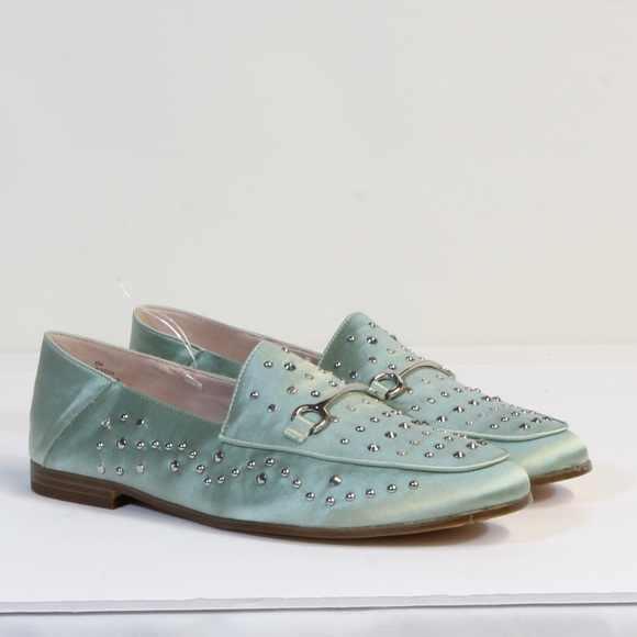 Nine West Westoy Green Satin Loafers Flats Size 8 - Picture 3 of 13